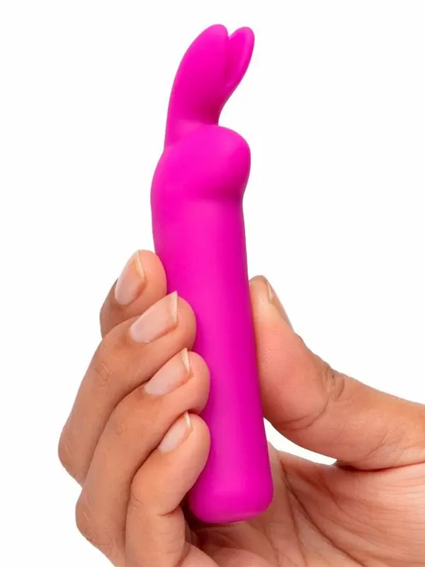 Яркая вибропуля Happy Rabbit, 11,3 см, силикон, фиолетовая