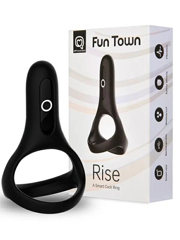 Мультифункциональное эрекционное виброкольцо Magic Motion Rise, диаметр 3,7 см, силикон, черное