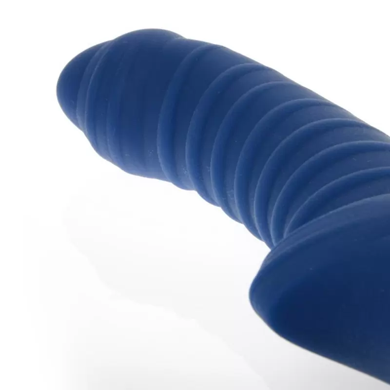 Ребристый вибратор-кролик Fun Factory Tiger G4, 21,7 см, силикон, синий