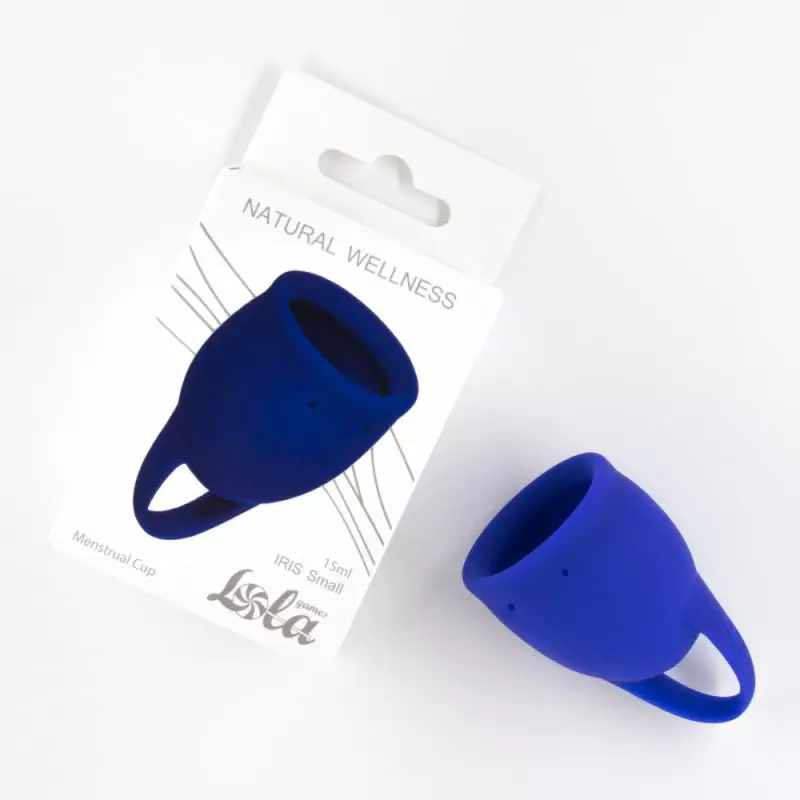 Менструальная чаша Natural Wellness. 15мл, синий, медицинский силикон, 12 часов без протекания