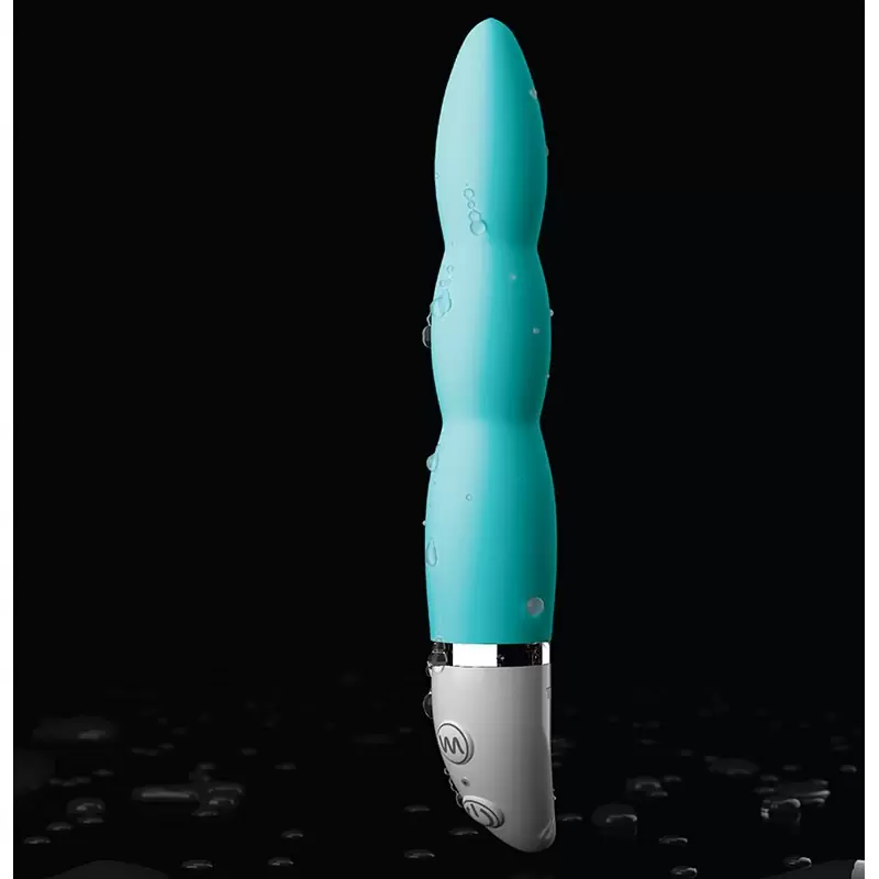 Водонепроницаемый вибромассажер Cupcake рельефный – голубой