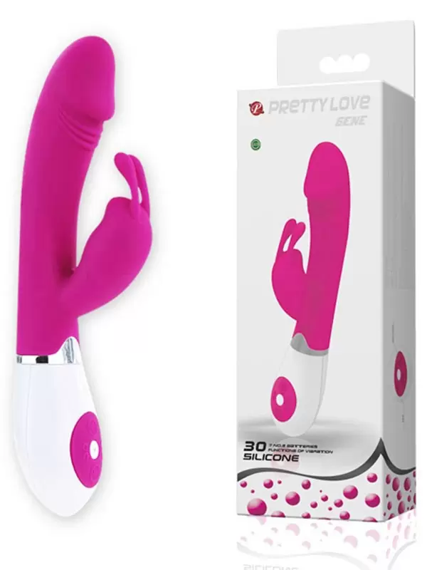 Вибратор двойной стимуляции Gene с клиторальным «зайчиком» – розовый