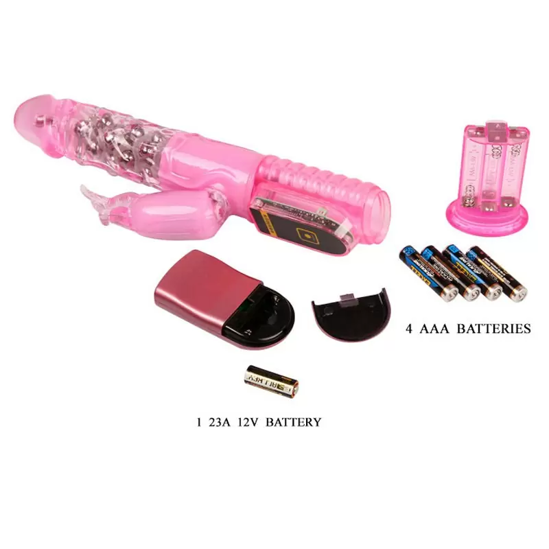 Ротатор-вибромассажер двойного действия Clit Critter с пультом дистанционного управления – розовый