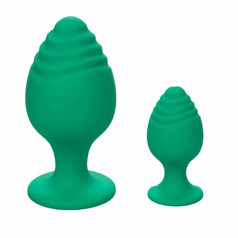 Набор из двух анальных пробок CHEEKY  — зеленый