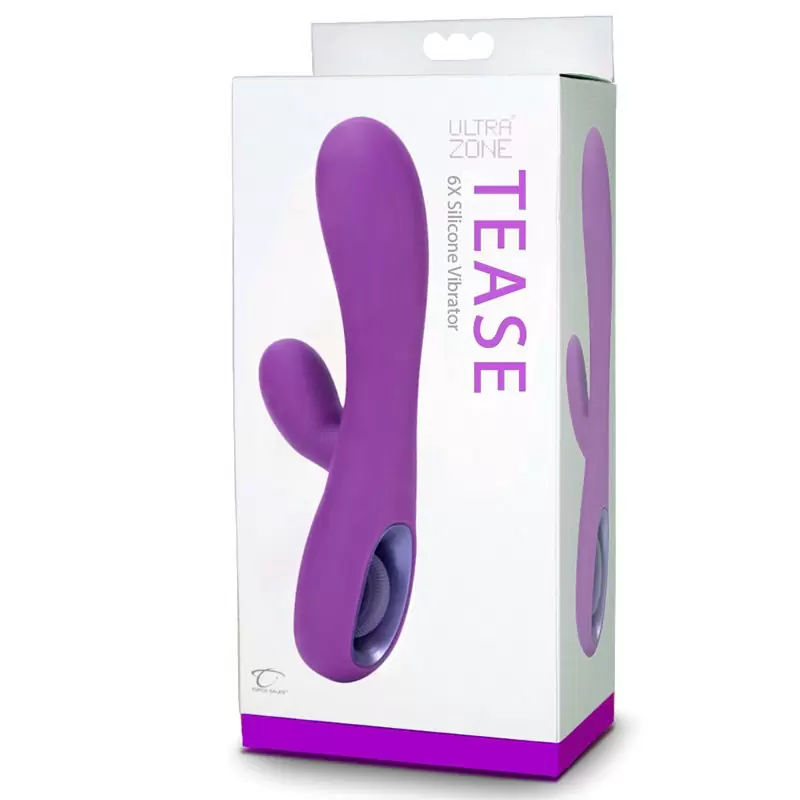 Перезаряжаемый вибромассажер UltraZone Tease 6x со стимуляцией клитора – фиолетовый