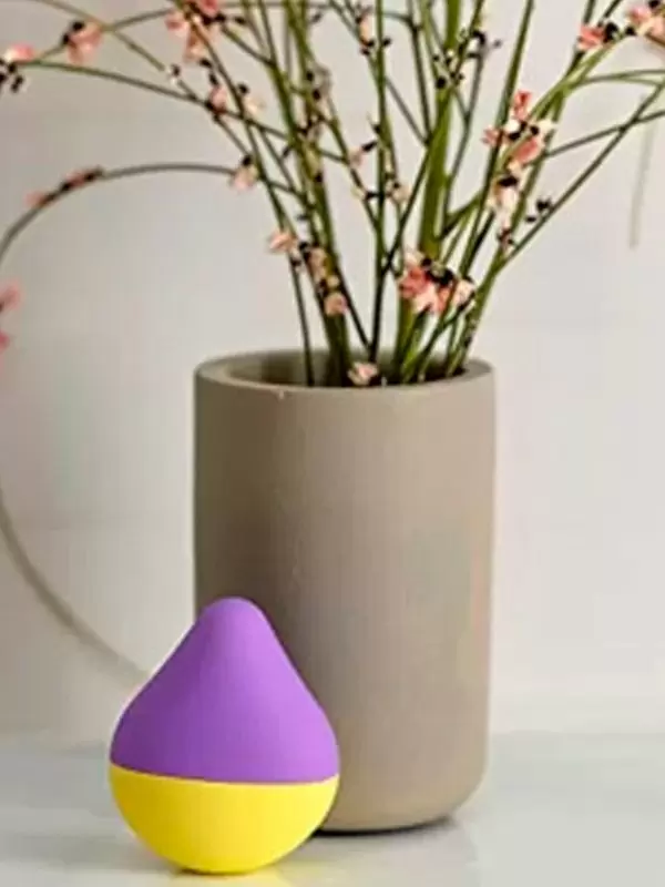 Компактный стимулятор клитора iroha Mini Fuji-Lemon, 6 см, ТПЭ, фиолетовый с желтым