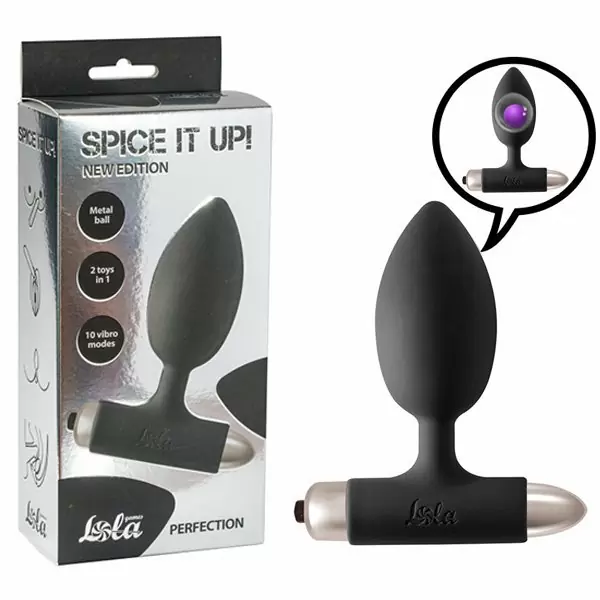 Анальная пробка с вибрацией Spice it up New Edition Perfection Black 8014-01lola