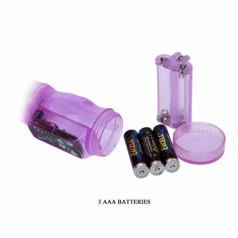 Двойной вибростимулятор с эластичными шипами Happy Rabbit – фиолетовый