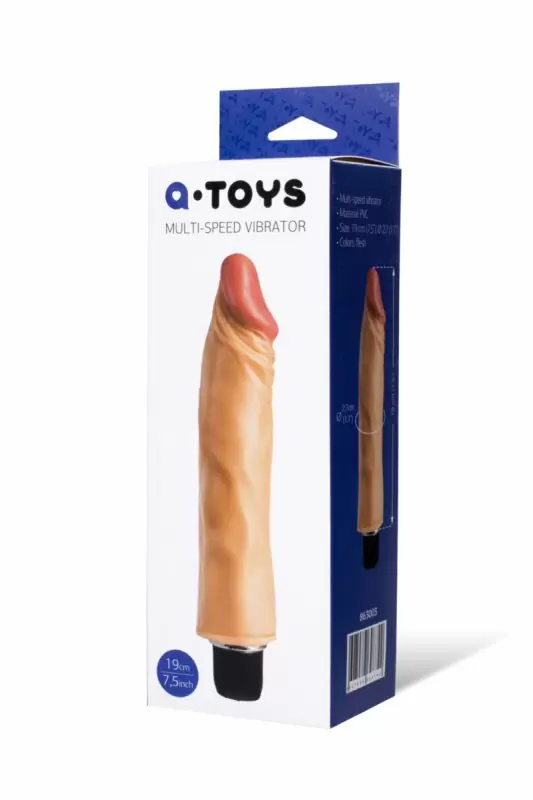 Реалистичный вибратор со складками у головки TOYFA A-Toys – телесный