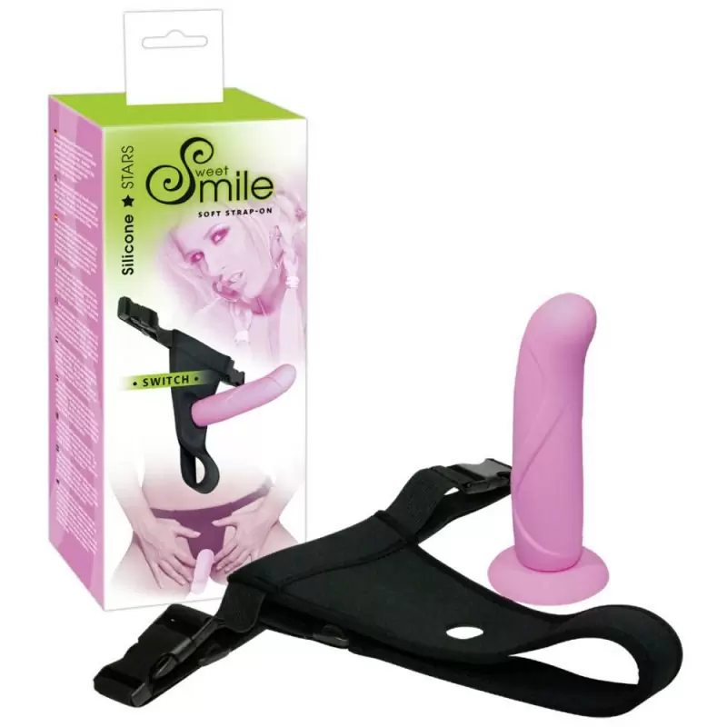 Страпон Smile Silicone Switch - розовый