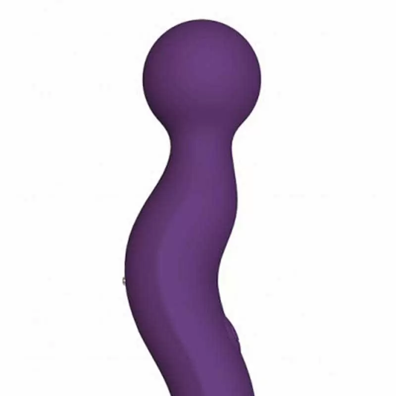 Универсальный вибратор с шаровидной головкой и волнистым стволом Wand Cassi, фиолетовый
