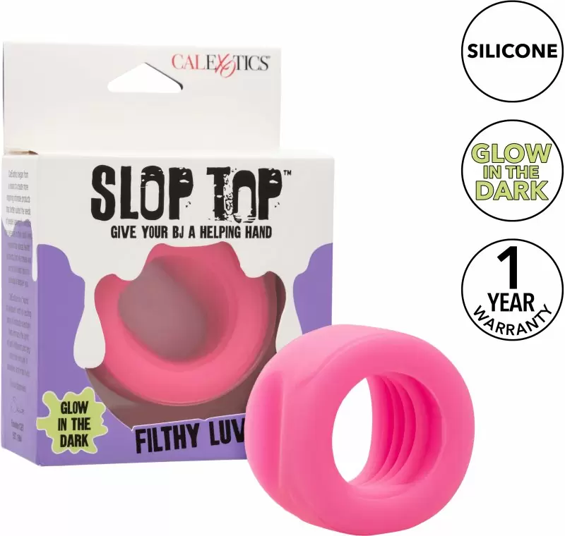 Эрекционное кольцо-бампер SLOP TOP FILTHY LUV, диаметр 3 см, силикон, светящийся, розовый