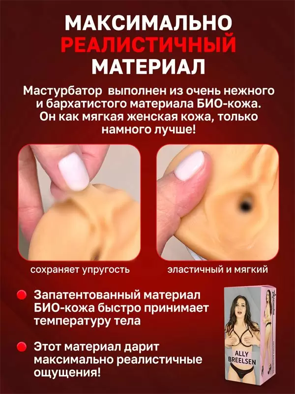 Реалистичный мастурбатор ФлешНаш Ally Breelsen 2.0, анатомия реальной актрисы, 22 см, ТПЕ