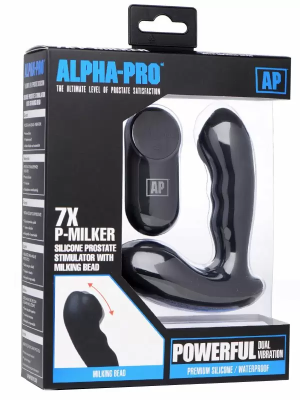 Мощный стимулятор простаты Alpha Pro, 7 режимов, 11,9 см, силикон, черный