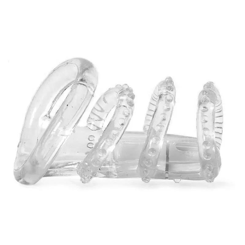 Насадка стимулирующая Vibrating Cock Cage с вибрацией – прозрачная 