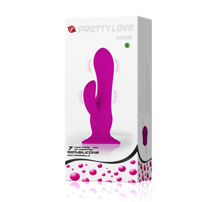 Двойной вибростимулятор Alvin на присоске – розовый