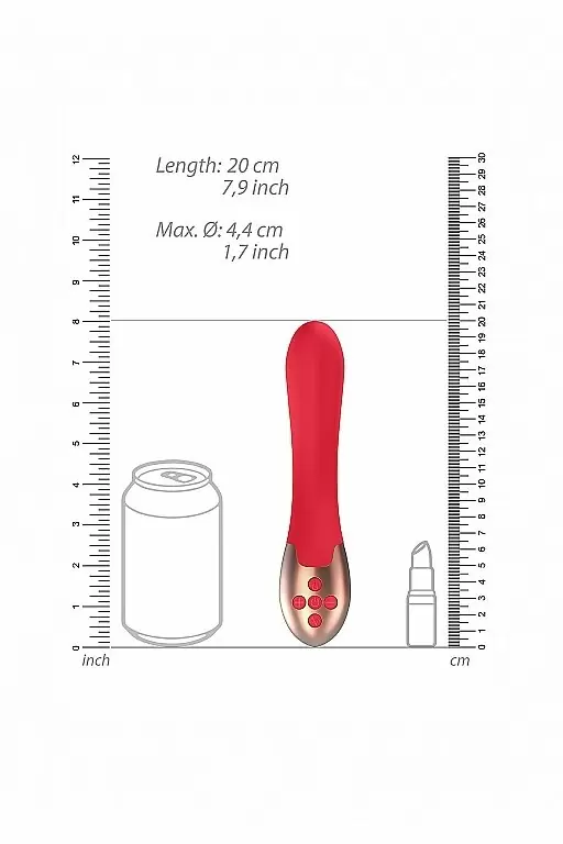 Виромассажер для точки G с вибрацией и функцией нагрева Posh (красный)