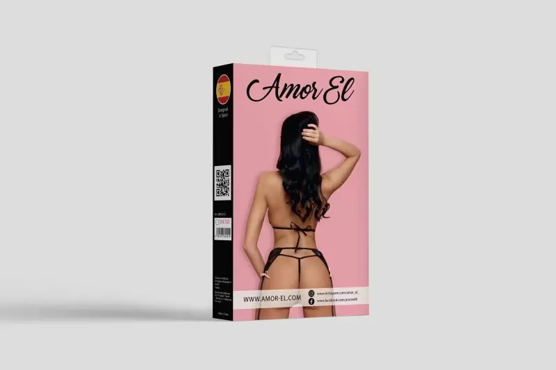 Комплект эротического белья черный Barselona Amor El (S/M)