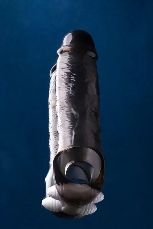 Увеличивающая вибронасадка TOYFA XLover с петлей на мошонку — 12,5 см, серая