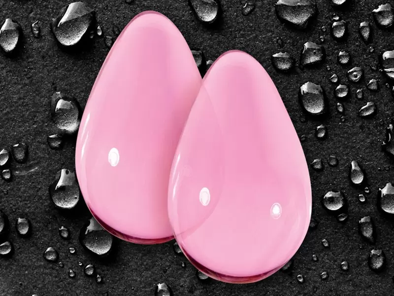 Вагинальные шарики большие из стекла Crystal Glass - Pink