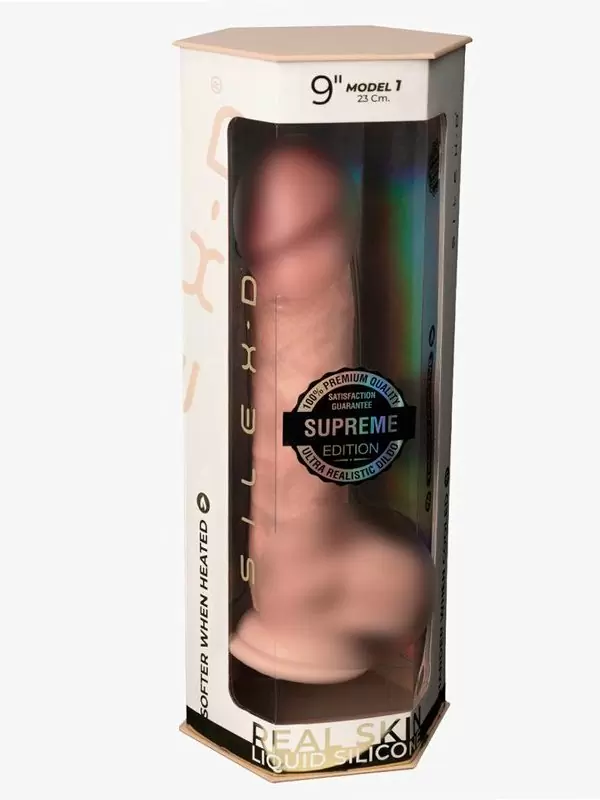 Реалистичный фаллоимитатор SILEXD Model 1 Premium Real Skin, 23 см, силикон, телесный