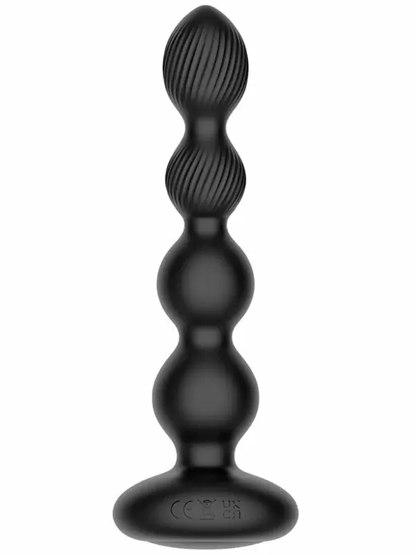 Анальная вибровтулка Nexus Tornado Beaded Probe Large с функцией вращения, 18,8 см, черная | Он и Она 18+