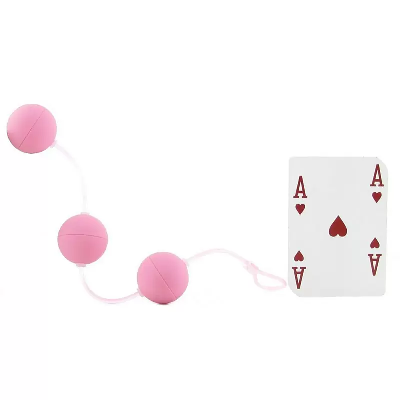 Три вагинальных шарика First Time Triple Lovers на гибкой сцепке – розовый