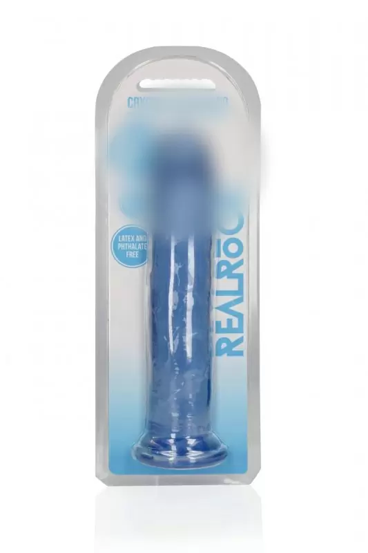 Реалистичный фаллоимитатор Shots toys, 25 см, ТПЕ, прозрачный синий