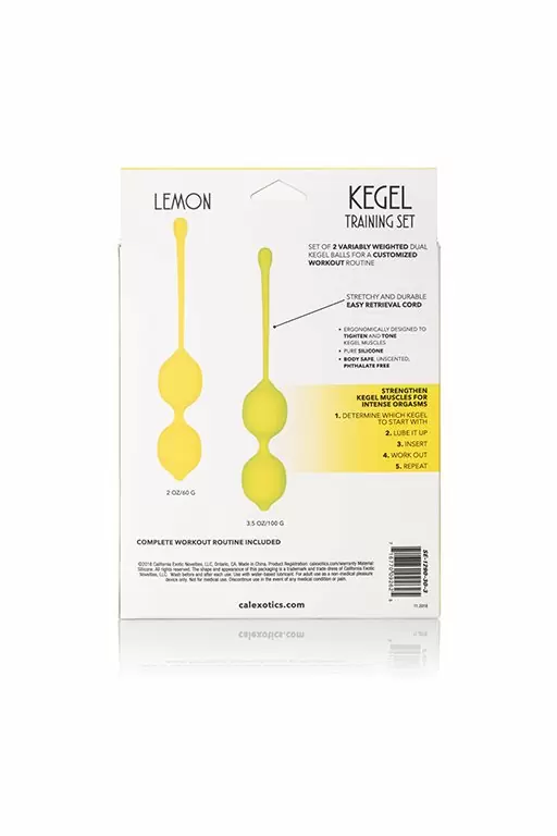Оригинальные вагинальные шарики Kegel Training Set Lemon в форме лимонов - желтый