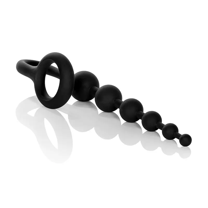 Анальная цепочка Colt Buddy Balls с эрекционным кольцом – черная