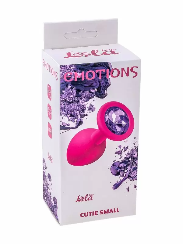 Анальная пробка Emotions Cutie Small Pink dark purple crystal 4011-01Lola