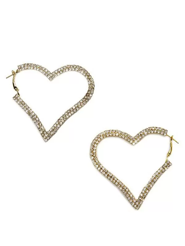 Серьги-сердечки Ann Devine - Heart Attack с кристаллами – золотой
