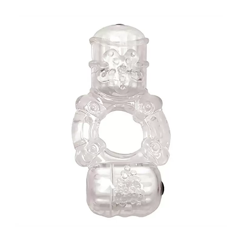 Эрекционное кольцо Screaming O - Big O 2 с двойной вибрацией – прозрачный