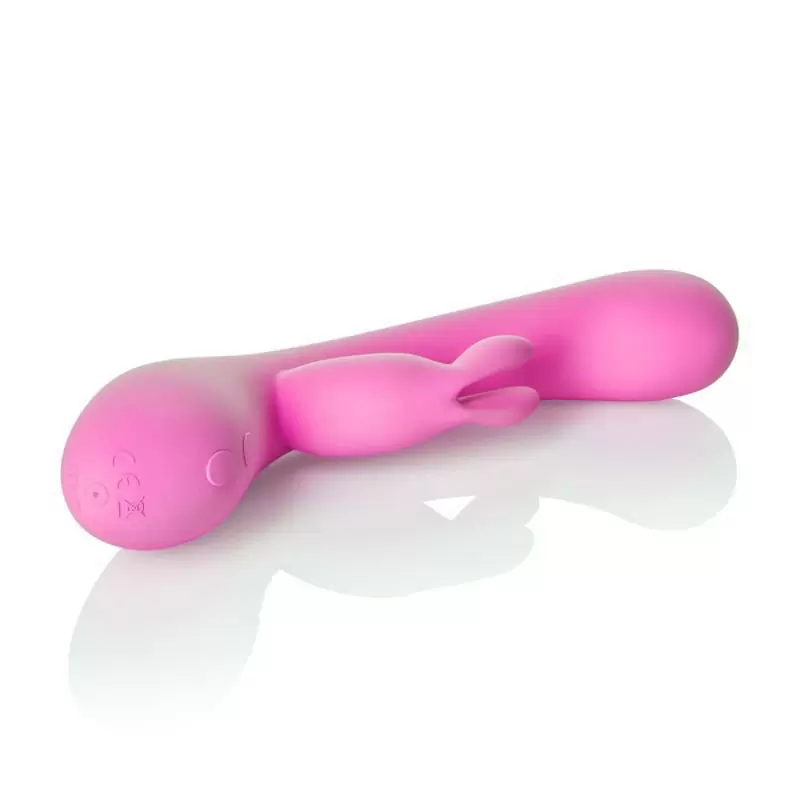 Перезаряжаемый вибратор для точки G с клиторальным стимулятором Rechargeable G Jack Rabbit – розовый