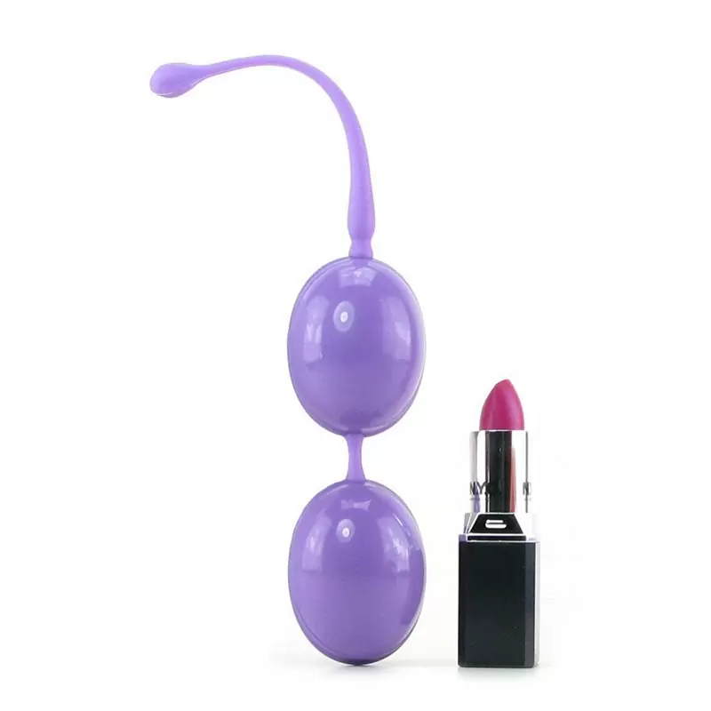 Двойные вагинальные шарики L’Amour, овальные, 11 см, силикон, фиолетовый