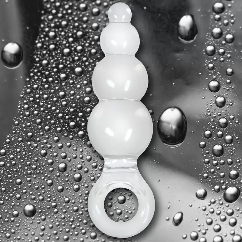 Анальная пробка с кольцом Jolie Ripples Large – прозрачная