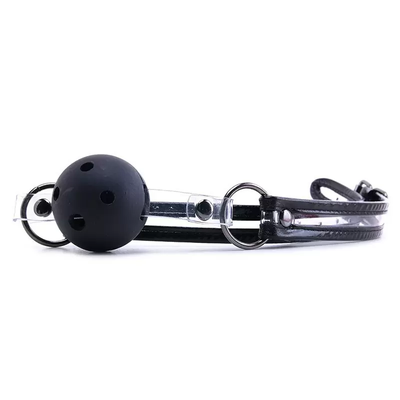 Кляп Bare Bondage Ball Gag с виниловыми креплениями – черный