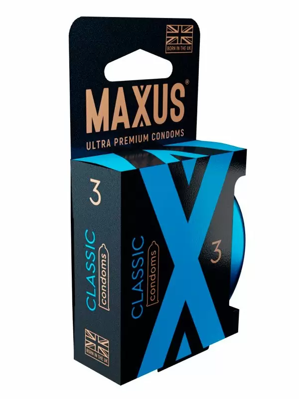 Гладкие презервативы MAXUS Classic, классические, 18 см, 3 шт