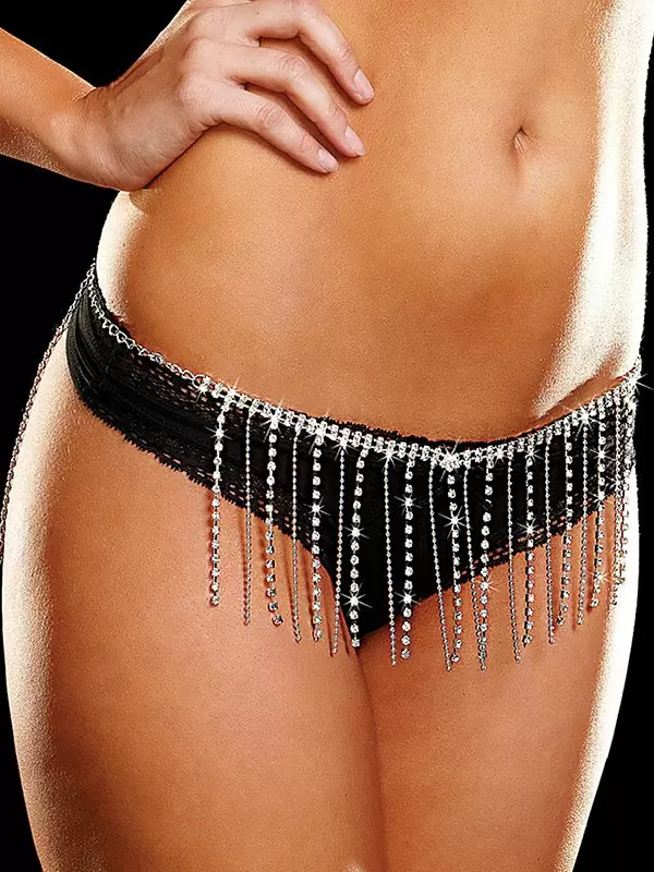 Юбочка из кристаллов Ann Devine - Rhinestone Dangler Belt – серебристый