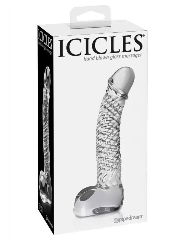 Реалистичный фаллоимитатор Icicles No. 61 из стекла – прозрачный