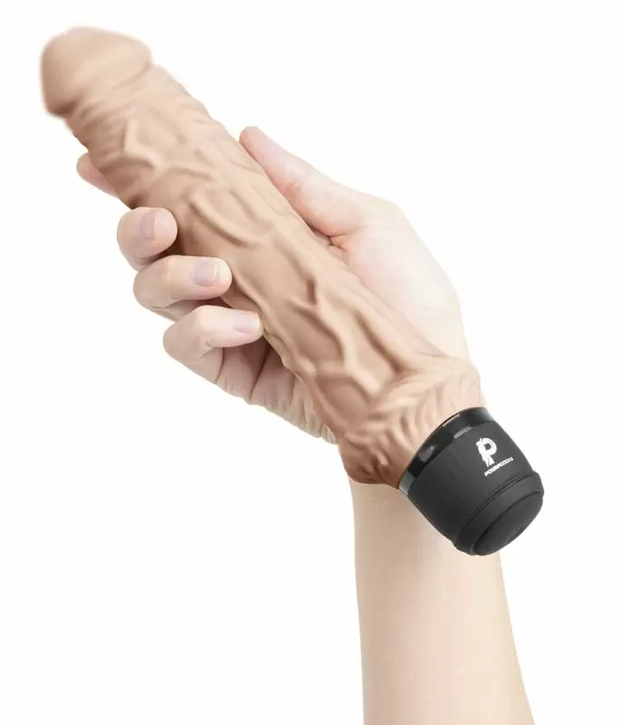 Реалистичный вибратор PowerCocks Girthy Realistic Vibrator, 24,5 см, 4 режима, силикон