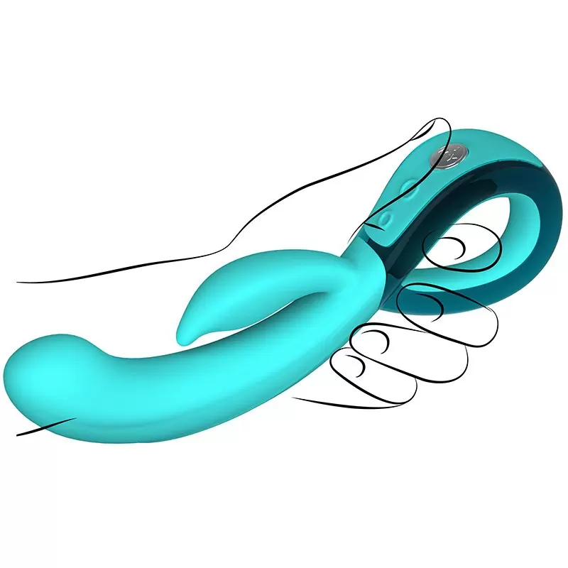 Вибромассажер Leia со стимулятором клитора – голубой