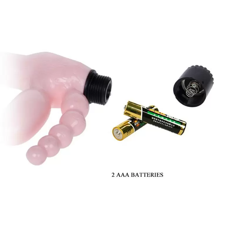 Безременной страпон-вибратор Super Strapless Dildo с вагинальным и анальным стимуляторами – телесный