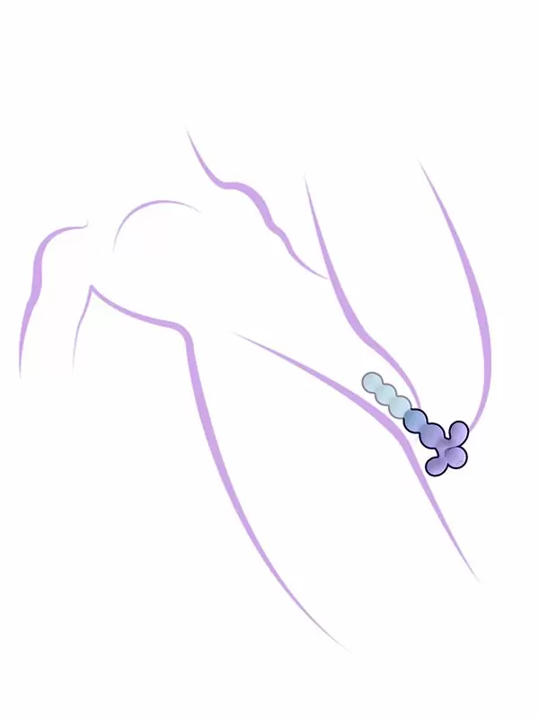 Элегантная анальная ёлочка Youvic, 16,4 см, 10 режимов, силикон, голубой с сиреневым 