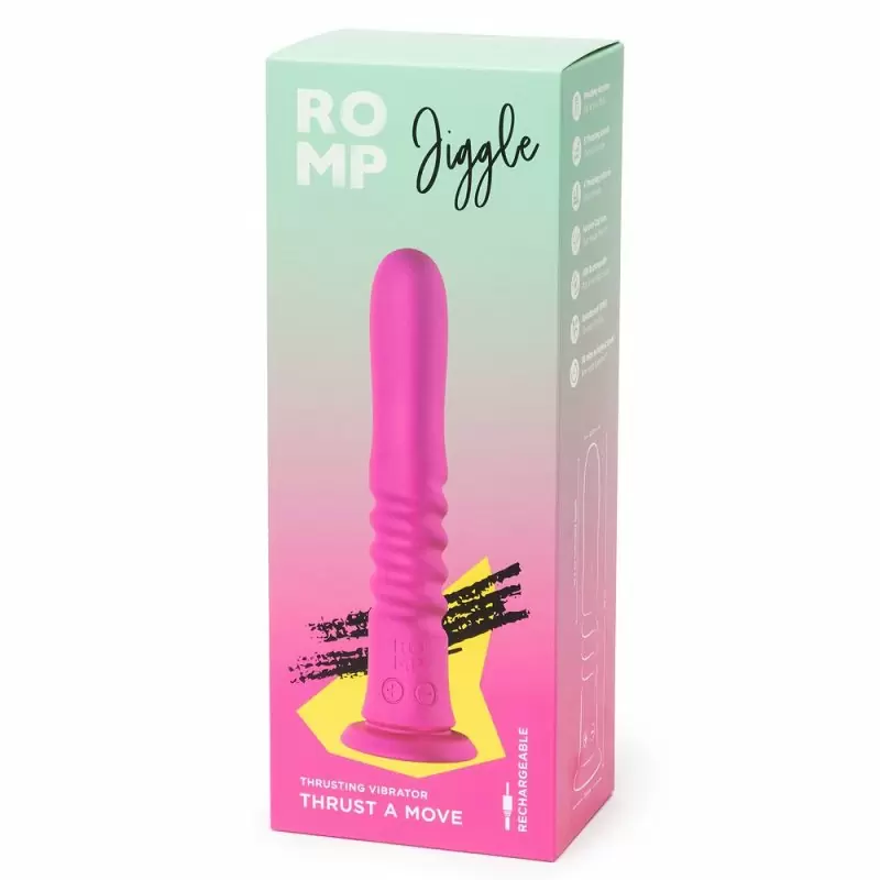 Вибратор «Romp Jiggle» с вибрацией и поступательными движениями, цвет фуксия