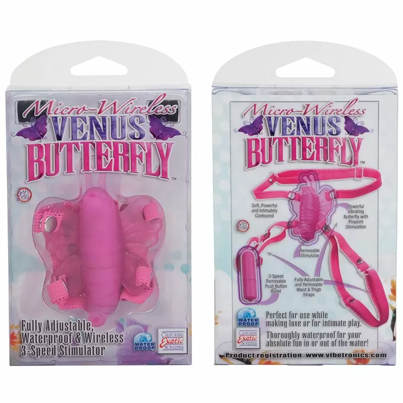 Беспроводной стимулятор бабочка Venus Butterfly с тремя скоростями – розовый