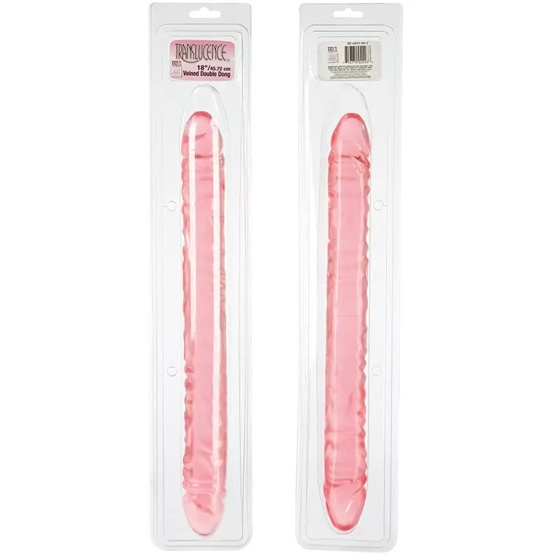 Двухголовый фаллоимитатор Translucence Veined Double Dong 18