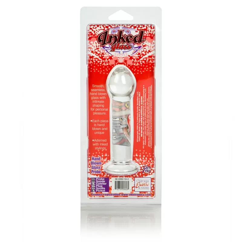 Анальная пробка Inked Glass из стекла – прозрачный