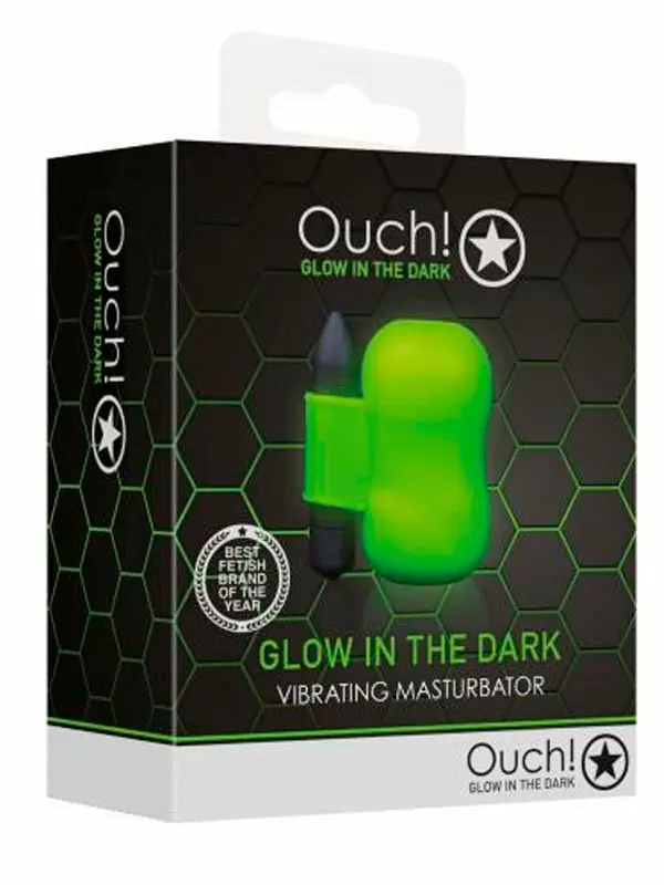 Компактный мастурбатор Shots toys Ouch!, с вибропулей, люминисцентный 