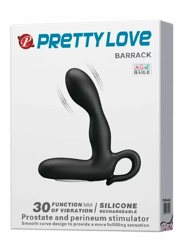 Вибростимулятор простаты BARRACK, 30 режимов, 14 см, черный
